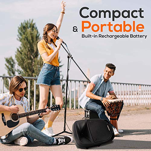 Pyle Portable 800W Karaoke PA System with Wireless Microphone, Bluetooth Streaming, Rechargeable Battery, USB/SD Recording & Powerful Sound – Compact Karaoke Speaker and PA Speaker for Home and Events - size: 8-inches Subwoofer