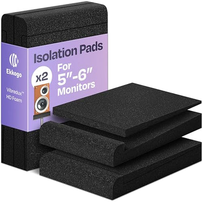 Studio Monitor Isolation Pads Premium Acoustic Foam Elevates Audio Ideal for 5 Inch Speakers Enhanced with Vibredux HD Foam for Superior Isolation - size: For 5″ Monitors