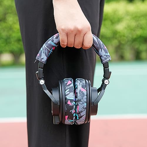 WC BandZ V2 - Headband Cover for Audio Technica ATH M50X & M50XBT | Made by Wicked Cushions | Also fits ATH M50, M40X & More, Machine Washable, No More Flaking Leather | 90's Black - color: 90's Black