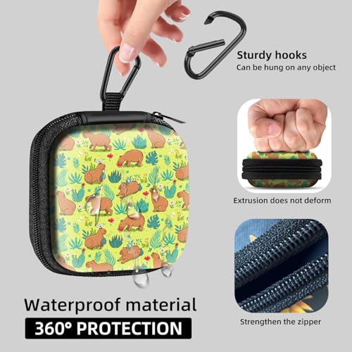 Square Data Cable Earbud Charger Coin Storage Bag Shockproof and Drop-Proof EVA Material Compatible with AirPod(Green Grazing) - color: Green Grazing
