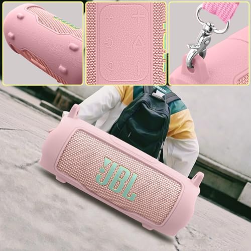 Silicone Cover for JBL Flip 7 Portable Bluetooth Speaker | Scratch-resistant, Unhindered Sound, Silicone Construction, Portable Carrying Silicone Cover, Pink Silicone Cover - color: Pink Cover