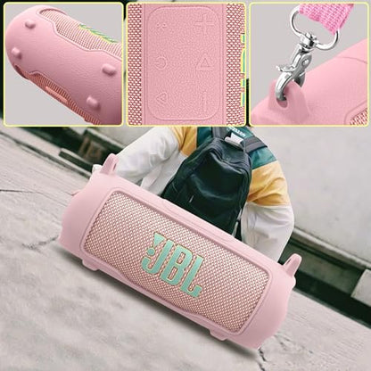 Silicone Cover for JBL Flip 7 Portable Bluetooth Speaker | Scratch-resistant, Unhindered Sound, Silicone Construction, Portable Carrying Silicone Cover, Pink Silicone Cover - color: Pink Cover