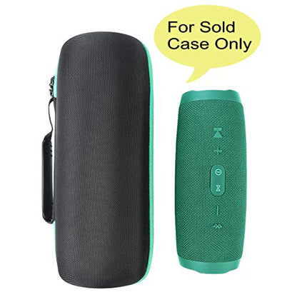 co2CREA Hard Travel Case for JBL Charge 5/4 Speaker, Black+Teal Zipper | Portable Travel Bag Replacement with Custom Molded Interior and Handle, Shockproof EVA Shell and Soft Lining - color: Black Case + Teal Zipper