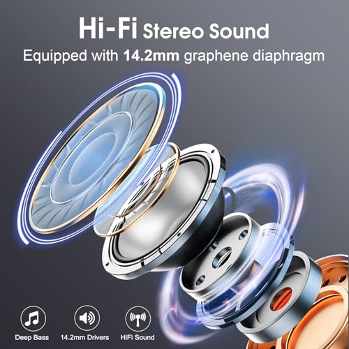 Aptkdoe Wireless Earbuds 75H Bluetooth 5.4 Sport Headphones with Earhooks | IPX7 Waterproof In-ear Buds Feature ENC Noise Cancelling Mic. Stereo Sound Device for Gym Running Workout, Iron Gray - color: Iron Gray