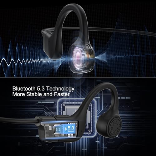 Bone Conduction Headphones, 2026 Upgraded Open-Ear Bluetooth Wireless Sport Headphones,Waterproof Wireless Headphones with Built-in Mic for Sports,Workout, Running, Hiking, Cycling (Black)