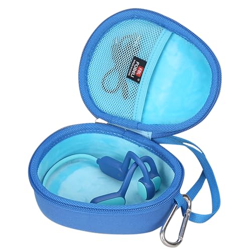 FBLFOBELI Kids Headphone Case for BAICLUD/Mehomeli/JusTalk/iClever/LOBKIN | Hard EVA Shell, Kids Bluetooth Air Conduction Open Ear Headphones Case, Shockproof & Water-Resistant, Blue - color: Blue