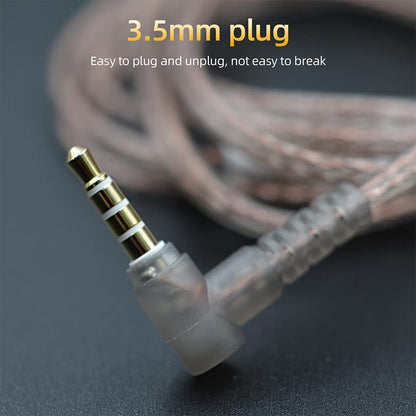2Pin 0.75MM Oxygen-Free Copper Transparent Earphone Replacement Cable in-Ear Headphone Upgrade Cable for KZ ZS10 ZST ZSR ED12 EDX ES4 ES3 AS06 BA10 AS10 ZST-X Headphones (with Mic, B Pin) - size: B Pin, style: With Mic