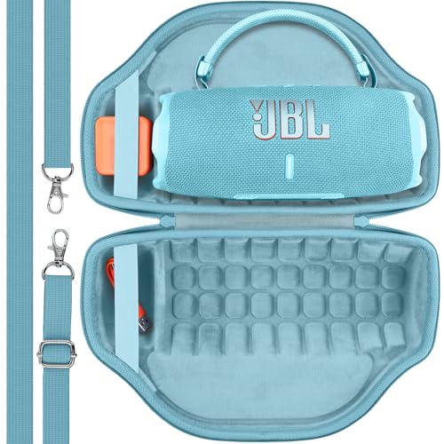 co2CREA Case for JBL Charge 6 Portable Bluetooth Speaker, Teal | High-Density Foam Padding, Reinforced Handle, Detachable Shoulder Strap, Compact Lightweight Design, Dust Protection - color: Teal Case