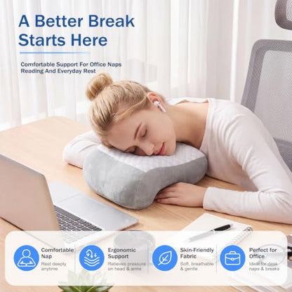 Youyole Grey Piercing Pillow for Side Sleepers, Ear Pillow Smooth Cooling Fabric, 11.8 x 9.8 x 4.7 Inch Raised for Sleeping with Earbuds, Earphones, Ear Pain, Pressure Relief Comfortable Sleeping - color: Grey