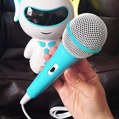 Wired Microphone, No Batteries Required, Plug & Play with 3.5mm Jack for Singing Machines, Portable Mic Gift for Girls/Boys Kids Singing Mechine(Color:Blue)