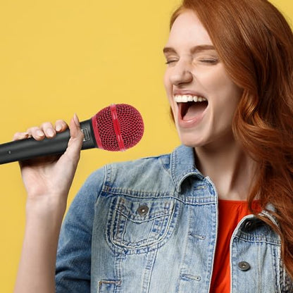 GEEKRIA for Creators Microphone Replacement Grille Compatible with Shure BETA 58A, SV100 Mic Head Cover, Microphone Ball Head Mesh Grill, Capsule Parts, Mic Replacement Parts (Red / 2 Pack) - color: Red