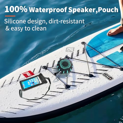 HEYSONG Bluetooth Shower Speaker + Waterproof Phone Pouch – Rugged & Ready for Any Wet Adventure - color: Black Speaker+Phone Pouch