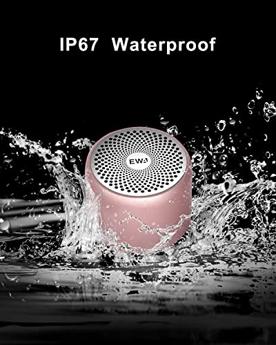 EWA Travel Case Packed, A106 Pro Portable Bluetooth Speaker with Custom Bass Radiator, Brief Design, IP67 Waterproof, Perfect Mini Speaker for Shower, Room, Bike, Car (Rosegold) - color: RoseGold