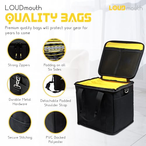 Loudmouth Cable File Bag | Cord & Accessory Musician Organization | Travel DJ Gig Bag for Professional DJ Gear, Musical Instrument and Accessories | 12" x 10" x 11”