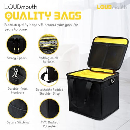 Loudmouth Cable File Bag | Cord & Accessory Musician Organization | Travel DJ Gig Bag for Professional DJ Gear, Musical Instrument and Accessories | 12" x 10" x 11”