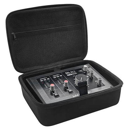 Musiin Audio Interface Storage Case, Compatible with SSL2 MKII and SSL2+ MKII Audio Interfaces, Top Cover Zipper Mesh Pocket Design and Handle Strap, Portable Travel Storage Case (Black) - color: SSL2 MKIl Black