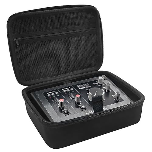 Musiin Audio Interface Storage Case, Compatible with SSL2 MKII and SSL2+ MKII Audio Interfaces, Top Cover Zipper Mesh Pocket Design and Handle Strap, Portable Travel Storage Case (Black) - color: SSL2 MKIl Black