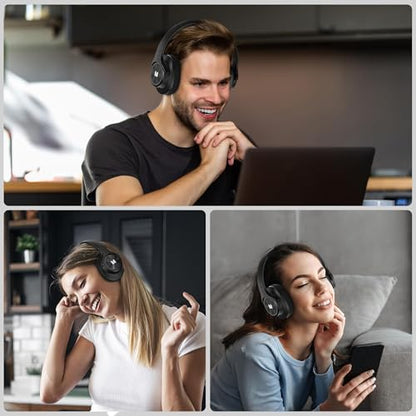 Monster Mission 450 Bluetooth Headphones, 60H Playtime,Deep Bass for Home Office Cellphone PC Ect, Wireless Headphones with 3 EQ Modes, (Black)