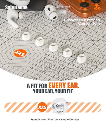 Replacement Ear Tips for AirPods Pro 3 Generation 5 Pairs | Foam-Infused Hybrid Silicone Eartips for AirPods Pro 3 Ear Tips Accessories with Cleaning Pen and Storage Box - XX-Small - size: XXS