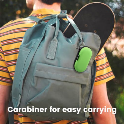 Earbud Case, RISETECH Earphone Carrying Case Holder EVA Headphone Storage Bag Small Cover Zipper Pouch Compatible for EarPods, AirPods, Beats Flex, Bose Wired Earbuds, USB Cable, with Keychain-Green - color: Green