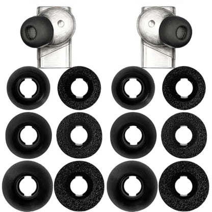 Replacement Memory Foam Eartips for Status Earbuds,6 Pairs,Black | Compatible with Status Pro X / Status Audio Between Pro / Between 3ANC Onyx / 3ANC Bone Earbuds,Ear Tips Earpad