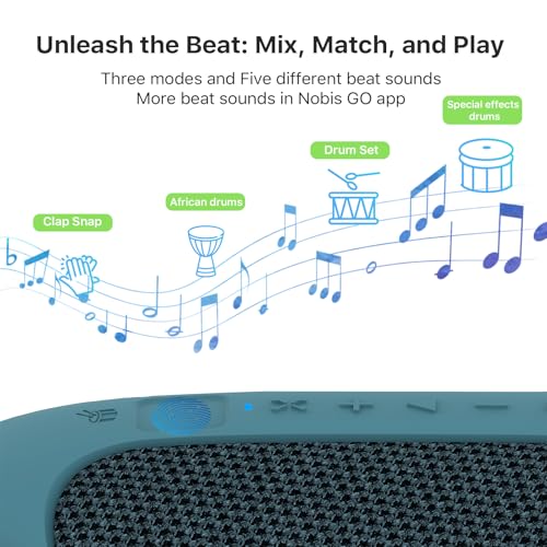 NOBIS Clip Portable Bluetooth Speaker, Up to 24H Playtime, IP68 Waterproof | BT 5.3, HD Sound & Custom EQ Via App, Wireless Stereo Pairing, Built-in Carabiner for Outdoor & Travel - color: Blue