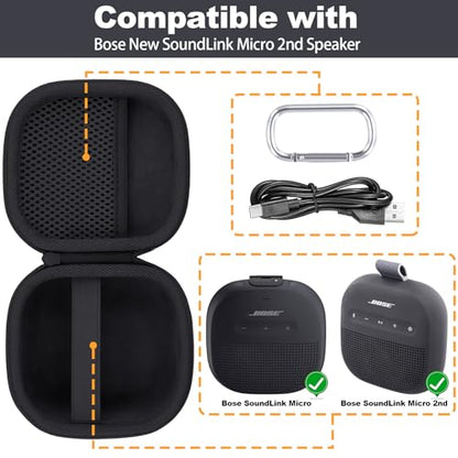 Hard Case for Bose SoundLink Micro 2nd Gen Portable Bluetooth Speaker - color: Black Case