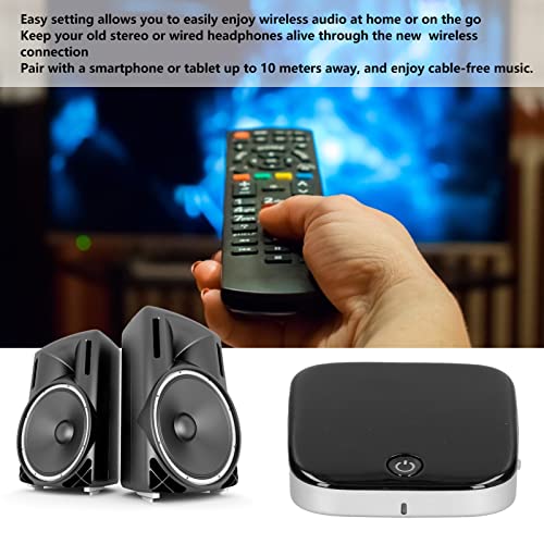 Bluetooth 5.0 Adapter, Portable Wireless Audio Transmitter and Receiver, Low Latency Dual Mode for TV Headphones Home Theater, Black