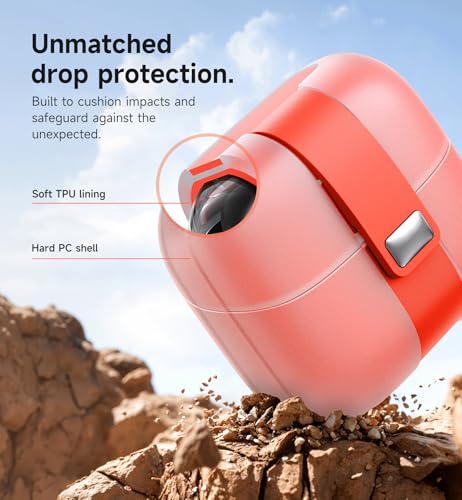SURITCH for Samsung Galaxy Buds 3 Pro (2024) / Buds 3 (2024) / Buds 3 FE (2025) Case, Magnetic Cases with Cleaner Kit & Hanging Lanyard, Stylish Shockproof Cases Rugged Protective Cover, Orange - color: Orange