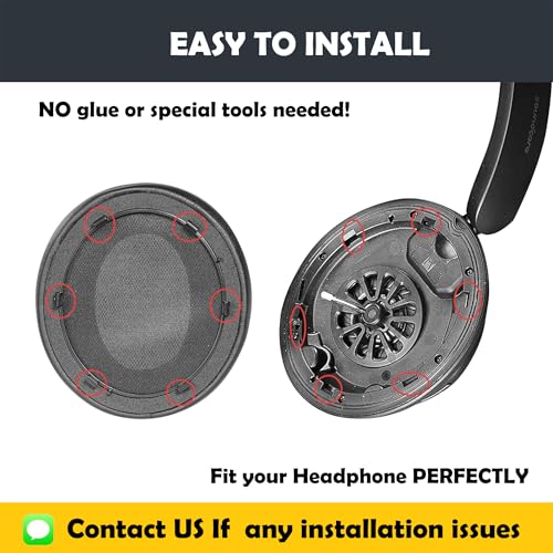 Earpads and Headband Replacement Compatible with Anker Soundcore Space Q45 Bluetooth Wireless Over-Ear Headphone Ear Pads with Softer Protein Leather/Memory Foam