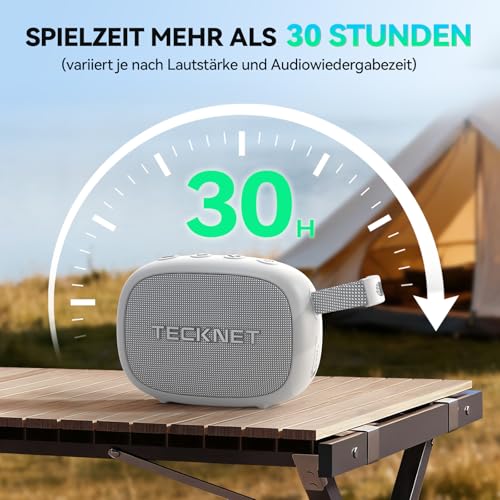 TECKNET Portable Bluetooth Speaker with Deep Bass, IP67 Waterproof Shower Speaker, 30H Playtime, Magnetic Design, TWS Pairing Wireless Speaker for Home & Outdoor,White,New - color: White