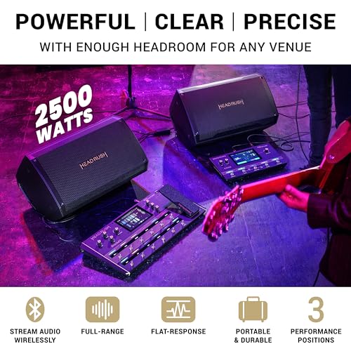 HeadRush FRFR112 MKII 2500W Electric Guitar Amplifier for Modellers | Full-Range Flat-Response 12" Floor Wedge Speaker with Bluetooth for Multi-FX and Amp Modeling Processors - size: 12-inch
