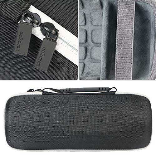 co2CREA Hard Travel Case for JBL Charge 5/4 Speaker, Black+Inside Grey | Portable Travel Bag Replacement with Custom Molded Interior and Handle, Shockproof EVA Shell and Soft Lining - color: Ouside Black and Inside Grey