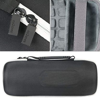 co2CREA Hard Travel Case for JBL Charge 5/4 Speaker, Black+Inside Grey | Portable Travel Bag Replacement with Custom Molded Interior and Handle, Shockproof EVA Shell and Soft Lining - color: Ouside Black and Inside Grey