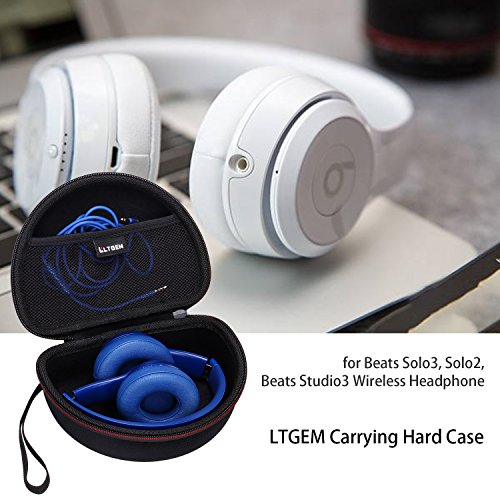 LTGEM Case Compatible with Beats Solo 4 / Studio Pro Headphone, Hard Travel Carrying Case for Beats Solo 4 / Studio Pro Headphone, Black+Black - color: Black+Gray1