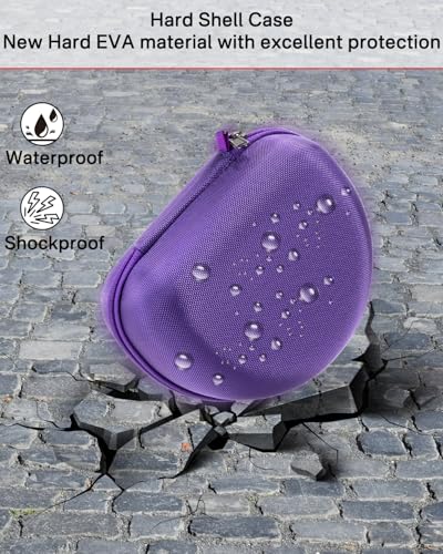 RAIACE Hard Storage Case Compatible with Skullcandy Crusher Over-Ear Headphones, for TOZO HT3 Headphones and More Foldable Headset, Travel Carrying Bag. (Case Only)-Purple - color: Purple