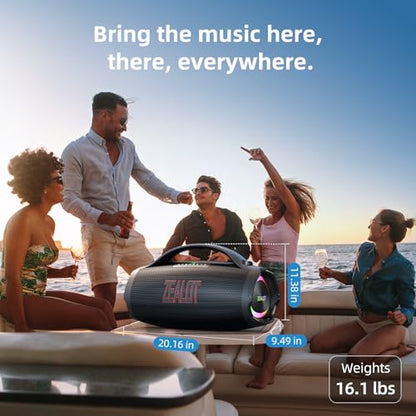 ZEALOT Bluetooth Speaker Loud with Subwoofer, Portable Speaker 160W RMS, bocina Bluetooth, IPX6 Wateproof, HiFi Stereo Sound, 36000mah /EQ/Party Sync/USB/TF/RGB Light, for Home/Outdoor