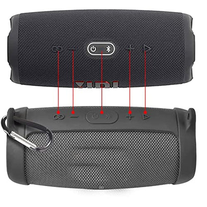 JB charge 5 Bluetooth Speaker Silicone protecitve Case protable, JB charge 5 Travel Carrying Case with Shoulder Strap and Carabiner (Red) - color: Red