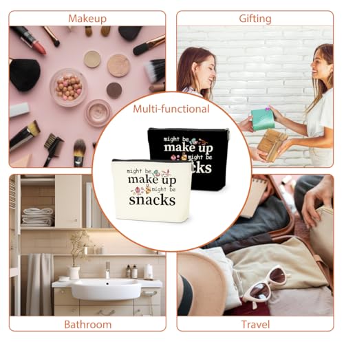 2 PCS Friend Gifts for Women Makeup Bag Snack Bag Funny Gifts Cosmetic Bags - color: Multicolor 0081