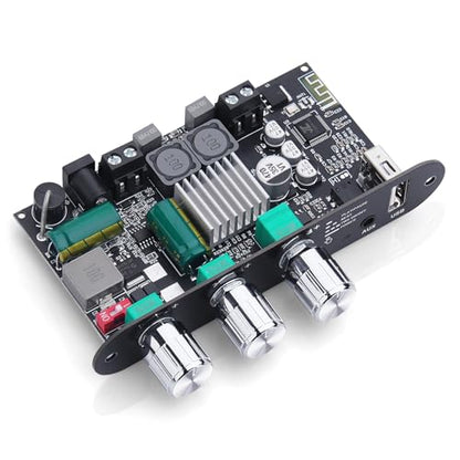ZK-1001U Amp Bluetooth 5.3 Mono Amplifier Board Mini Audio Amps with TWS | 100W Amp with Boost for Home Outdoor DIY Speakers with 100W Power Output, Treble & Bass,USB/AUX/BT Input, DC 9-24V - color: Black4 ZK-1001U