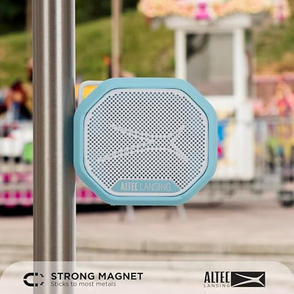 Altec Lansing HYDRATREK Magnetic Bluetooth Speaker, Waterproof IP67, Portable Speaker, True Wireless Pairing, USB-C Quick Charge, 3.7V 400mAh Battery, Voice Assistant, Perfect for Any Adventure - color: Aqua/White