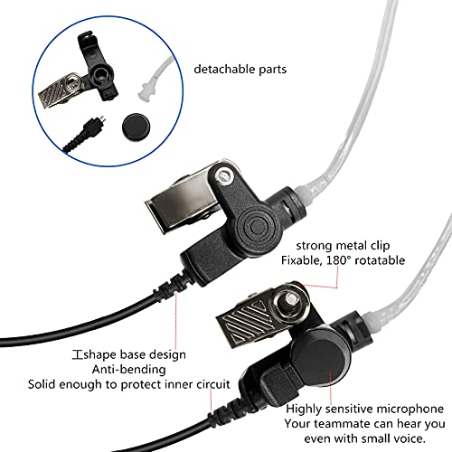 Acoustic Tube Walkie Talkie Earpiece for Ailunce HD1 Retevis RT29 RT48 RT47 RT47V RT82 RT83 RT87 RB23 RB46 NR30 TYT2017 for Motorola GP328PLUS EX500 M6 Radio Headset with PTT Mic