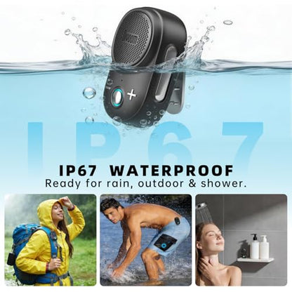 Divoom Itour-S Wearable Bluetooth Speaker, IP67 Clip-On, 10H Playtim, Black | Waterproof, Dustproof, Travel, Work, Golf, Gift Idea & Outdoor Audio - color: Black