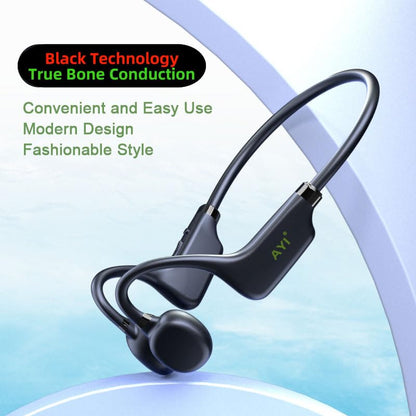 AYI True Bone Conduction Headphones Open Ear Headset Able to be a MP3 Player with Micro Disk Stereo Bluetooth Earphone for Driving Bicycling Running Skiing-X9 Black - color: X9 Black