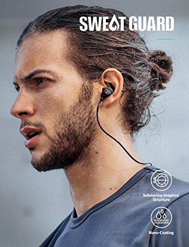 Anker Bluetooth Headphones, Soundcore Spirit Sports Earbuds, Bluetooth 5.0, 8H Battery, IPX7 Waterproof, SweatGuard, Comfortable Wireless Headphones