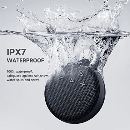 Musibaby Mini Bluetooth Speaker – Bluetooth 5.3 with 6956C Chipset, IPX7 Waterproof, Rubberized Shell, Clip-On Lanyard, Ultra-Portable for Shower, Pool, Teens, Backpack, Gifts (Black) - color: Black
