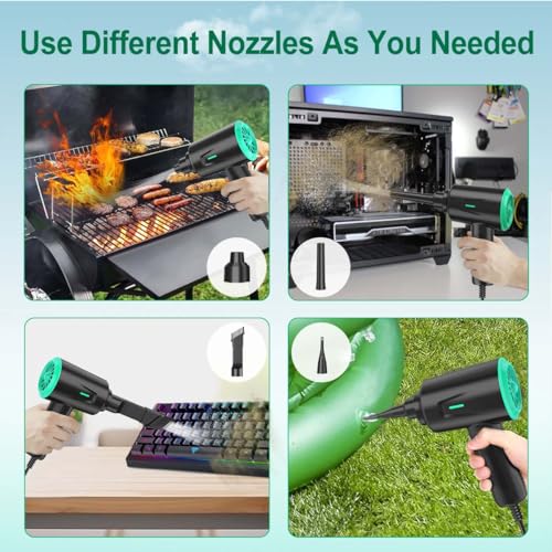 Air Duster - Electric Air Blower - 5.74oz High Power Cleaning for Computer - PC - 2 Gear Compressed Air - color: Green
