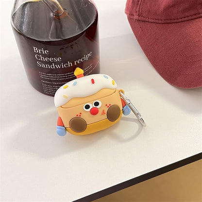 Case for Samsung Galaxy Buds 3 and for Galaxy Buds 3 Pro Earbuds with Carabiner, Silicone Charging Shockproof Protective Cover with Cartoon Skin Design for Man Woman Teen (CandleCake) - color: CandleCake