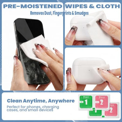 Upgraded for Airpod Cleaner Kit (81 PCS), Multi-Tool with Cleaning Pen, Putty & Swabs, Removes Earwax & Dust, Compatible with AirPods Pro 2 3, Earbud, Headphones, Phone & Charging Port, White - color: White