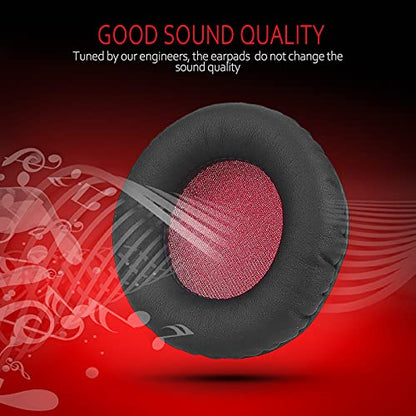 Universal Replacement 75mm Earpads for Sony, ATHAKG, HifiMan, Philips, Fostex, JVC, Pioneer On-Ear Headphones (List Inside) Headphone Earpads Cover Black & Red - color: Black & red